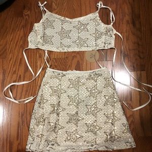 Wish on a star set, cream/gold